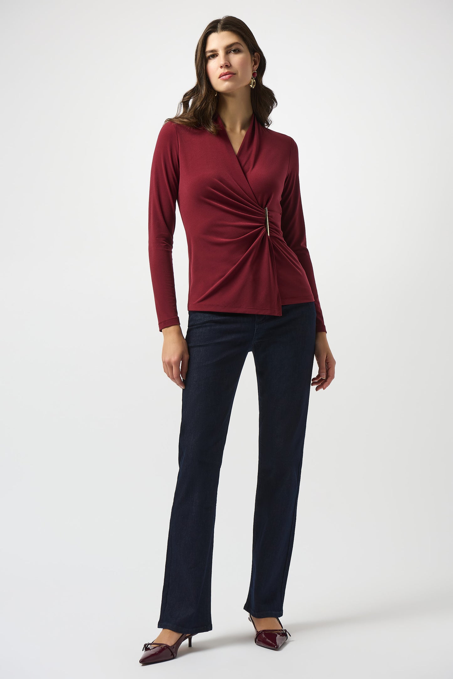 Blusa cruzada rojo merlot 253020