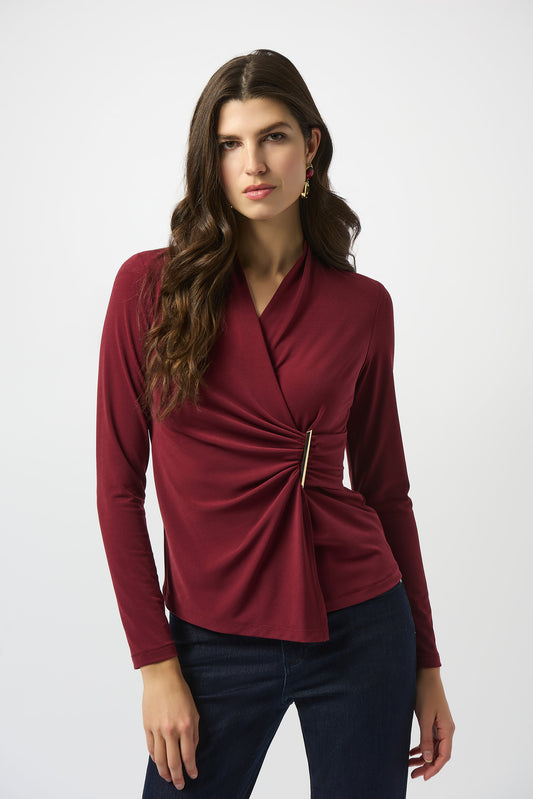 Blusa cruzada rojo merlot 253020