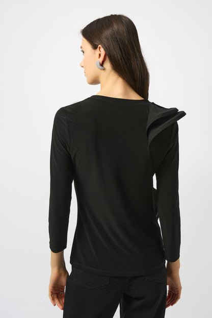 Blusa ajustada con volantes negro 253047