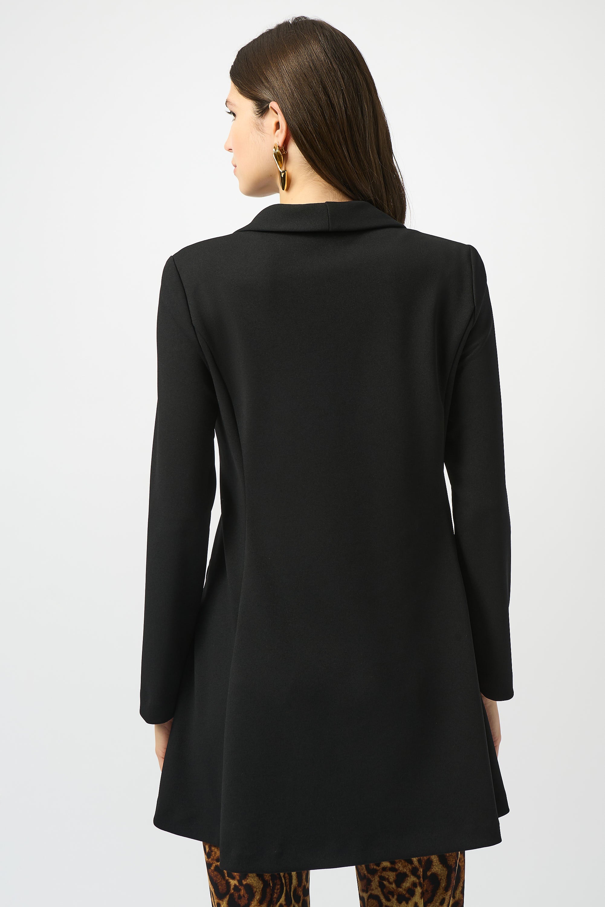 Abrigo de crepe con botones metálicos negro 253068