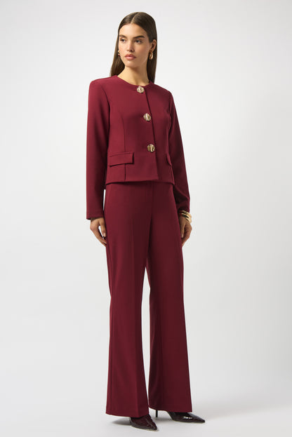 Blazer con botones metálicos rojo merlot 253071