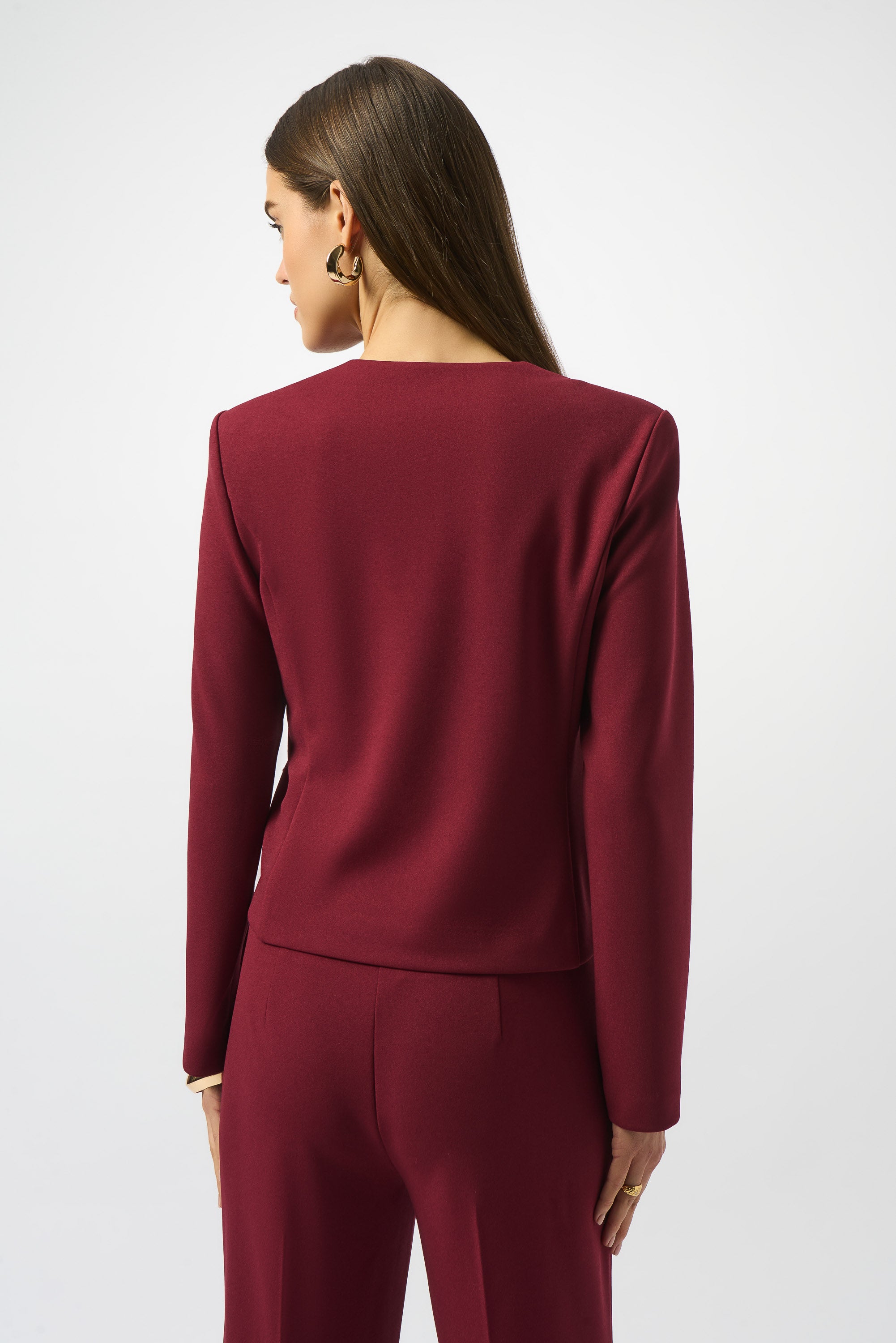 Blazer con botones metálicos rojo merlot 253071