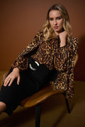 Blusa de tela ligera con estampado animal 253077
