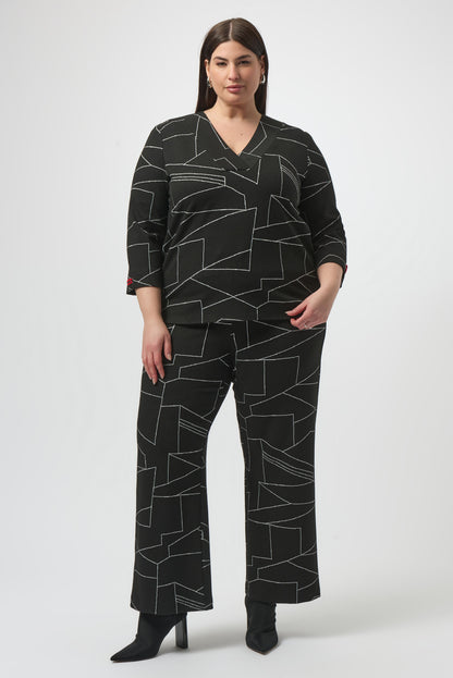 Blusa con estampado abstracto negro 253079