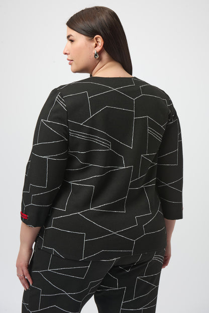 Blusa con estampado abstracto negro 253079
