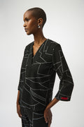 Blusa con estampado abstracto negro 253079