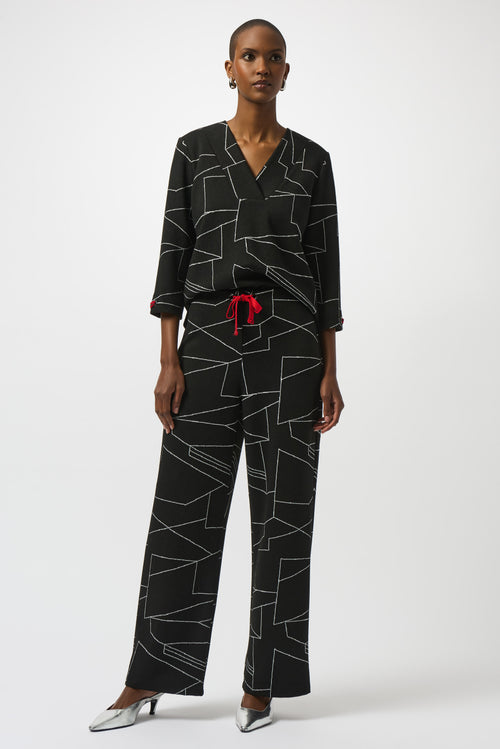 Blusa con estampado abstracto negro 253079