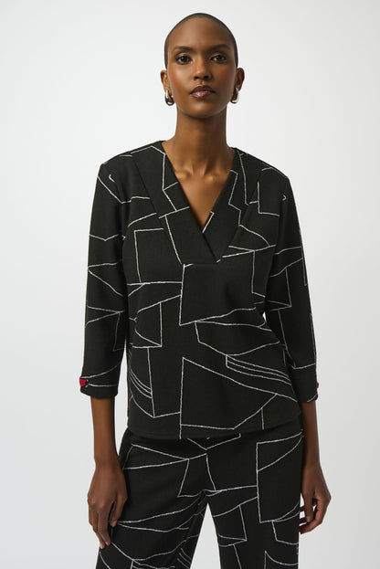 Blusa con estampado abstracto negro 253079