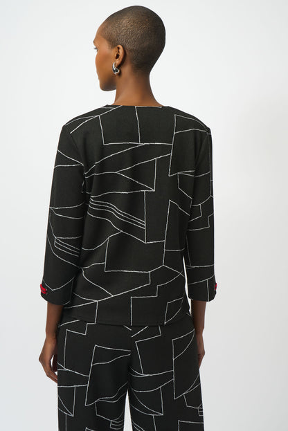 Blusa con estampado abstracto negro 253079