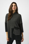 Top texturizado con bloques de color gris 253083