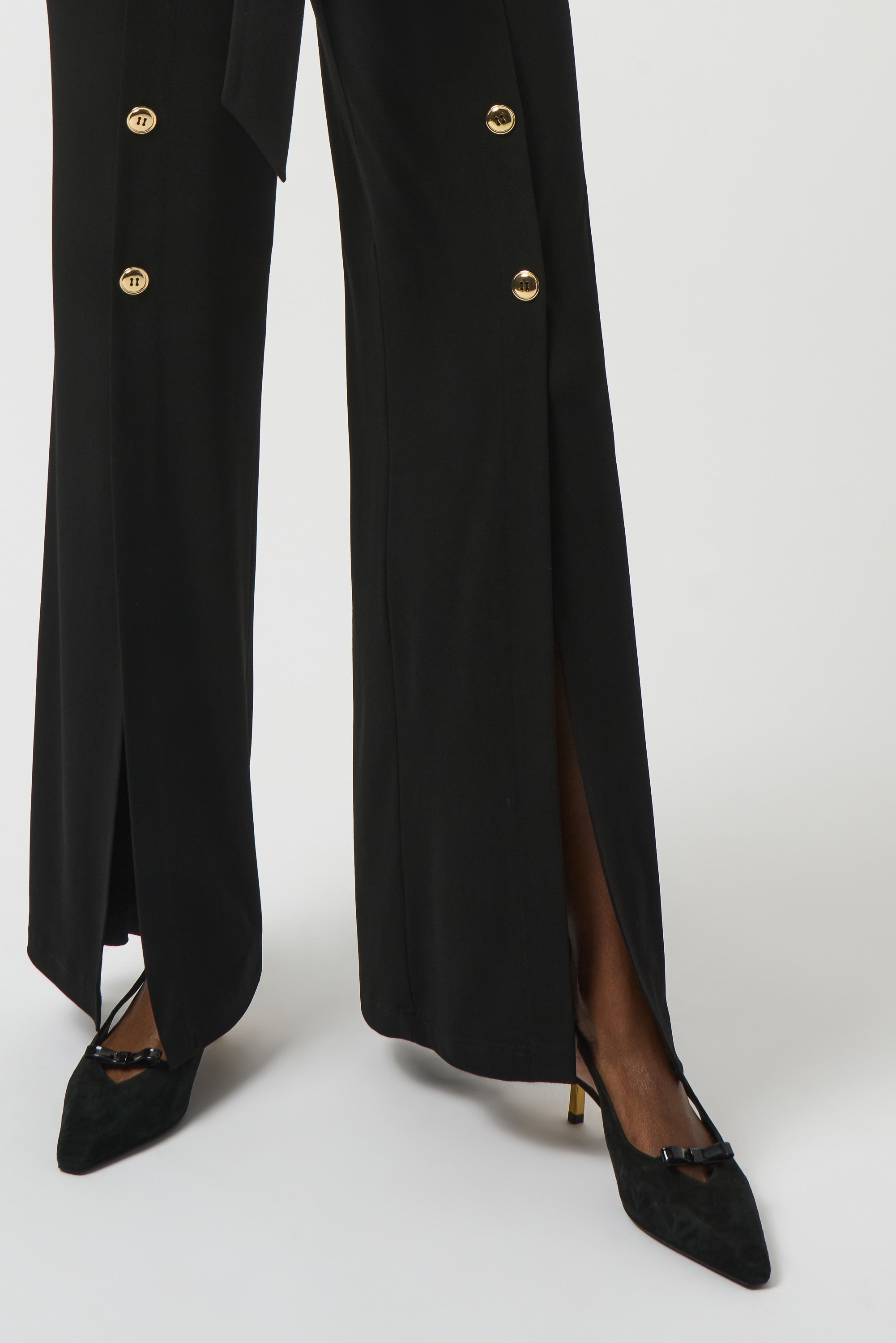 Jumpsuit con botones metálicos negro 253119