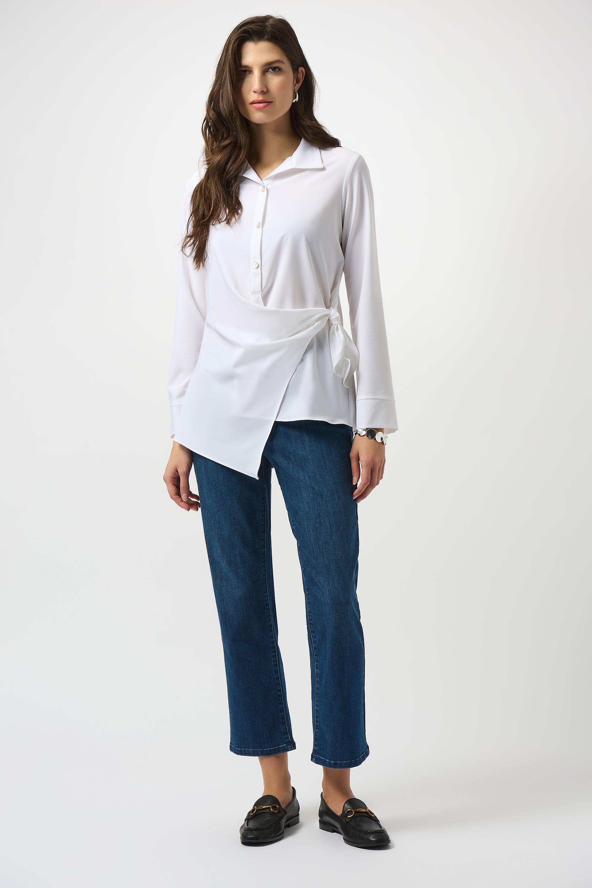 Blusa elástica cruzada blanco 253132