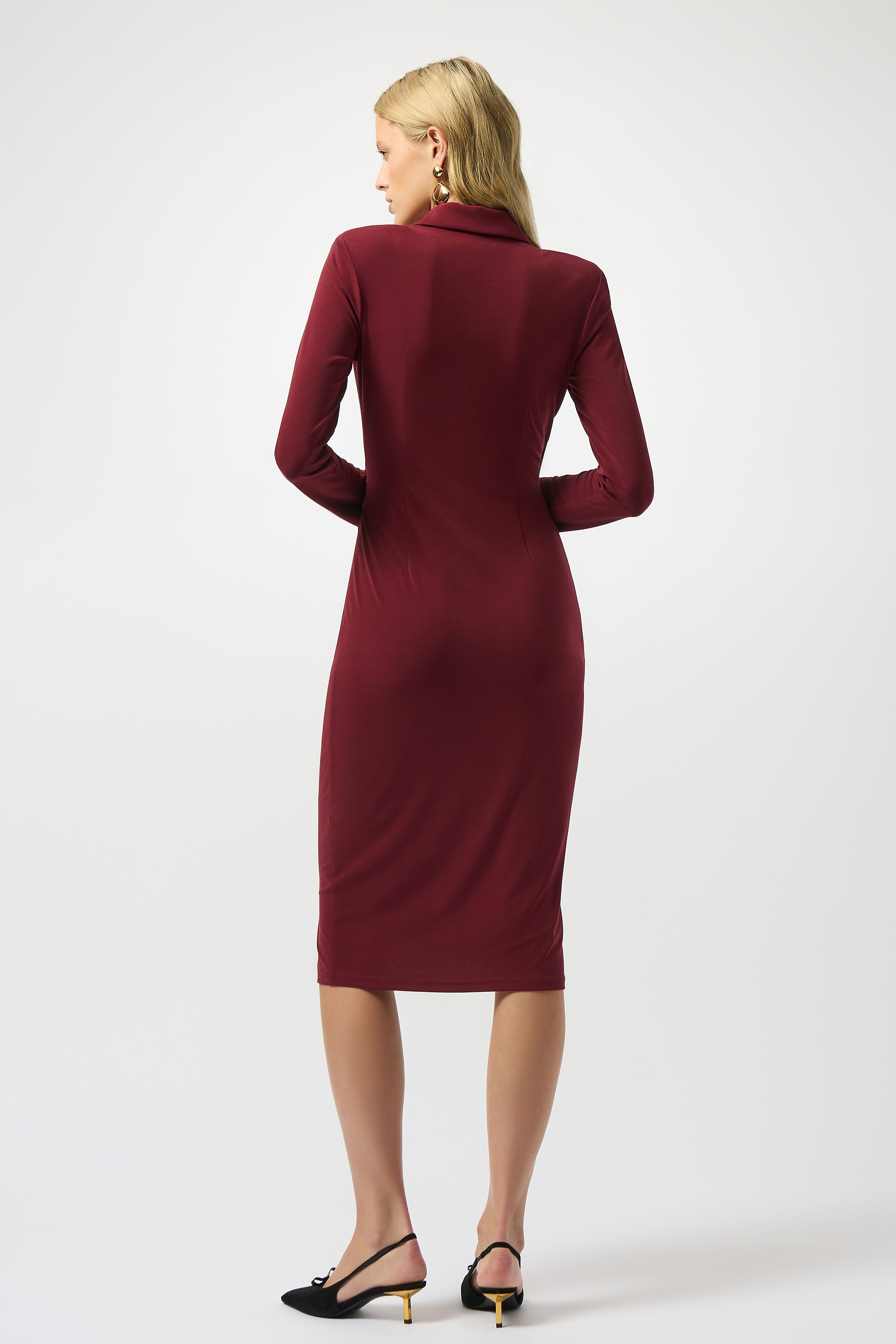 Vestido cruzado rojo merlot 253145