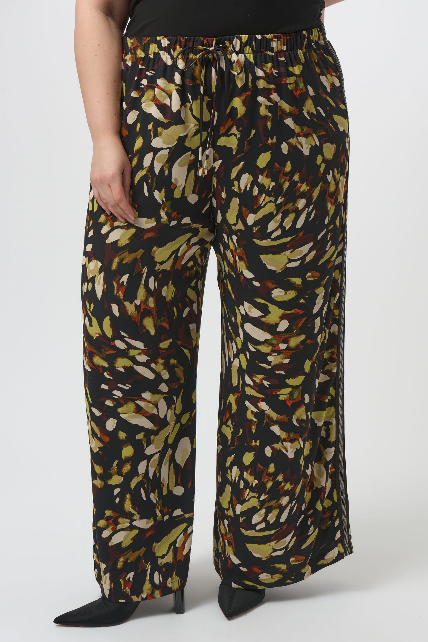 Pantalón de pierna ancha con estampado multicolor 253247