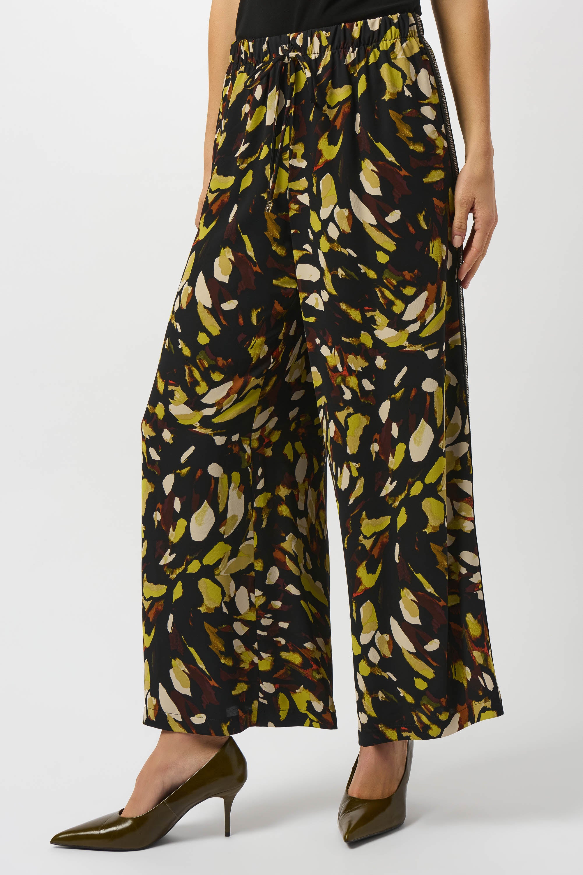 Pantalón de pierna ancha con estampado multicolor 253247