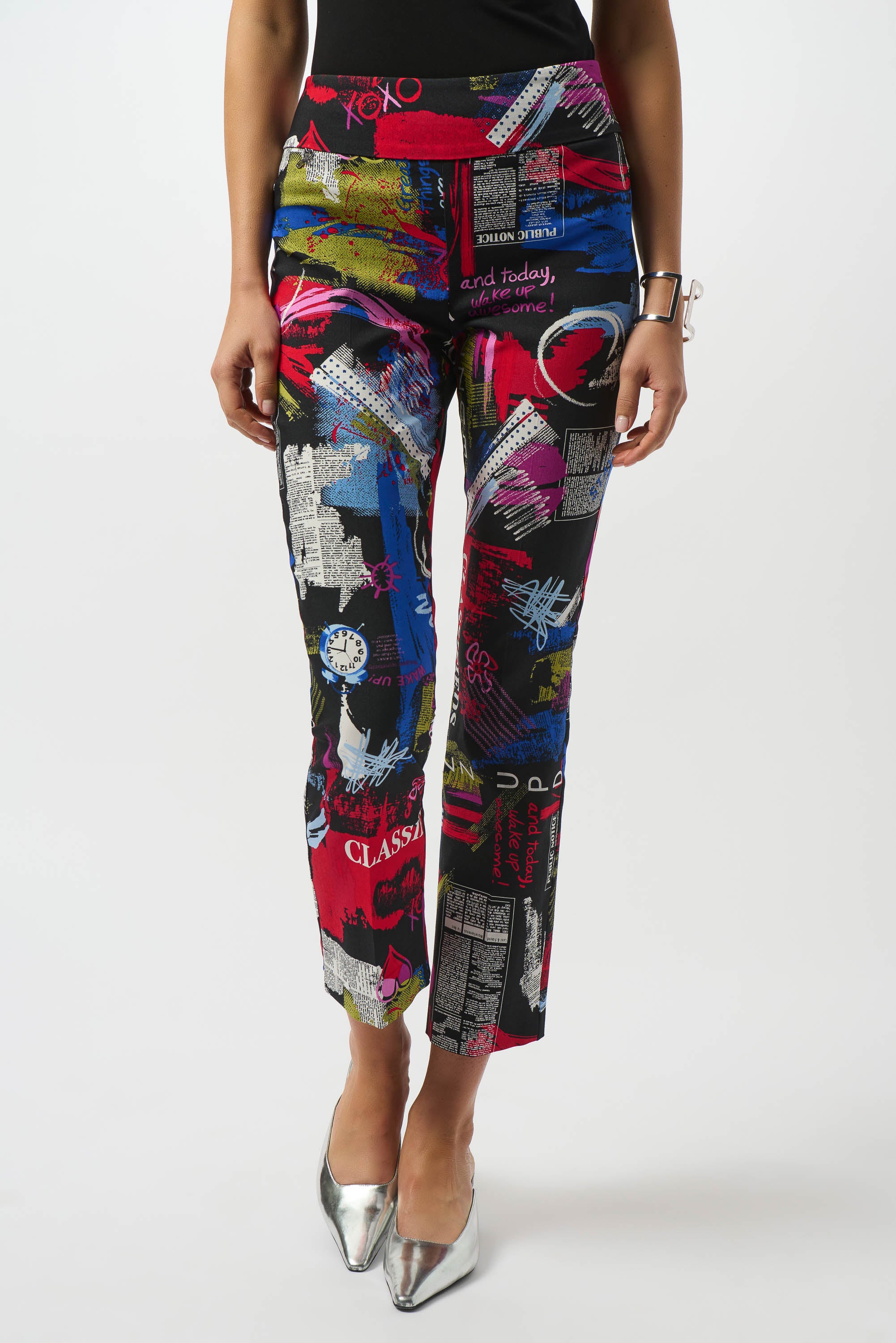 Pantalón recto sin cierres multicolor 253268