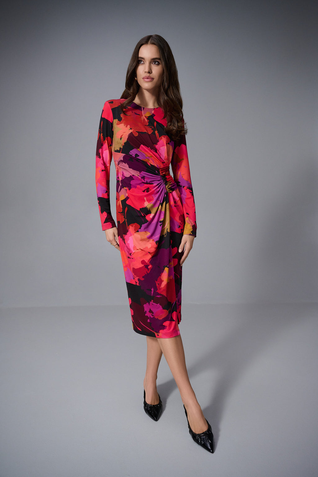 Vestido de tubo con estampado floral multicolor 253279