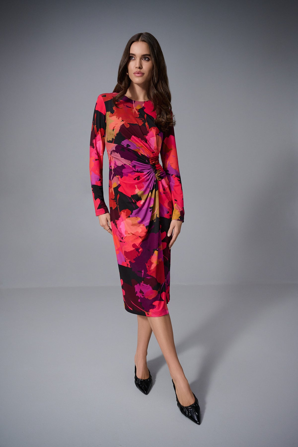 Vestido de tubo con estampado floral multicolor 253279