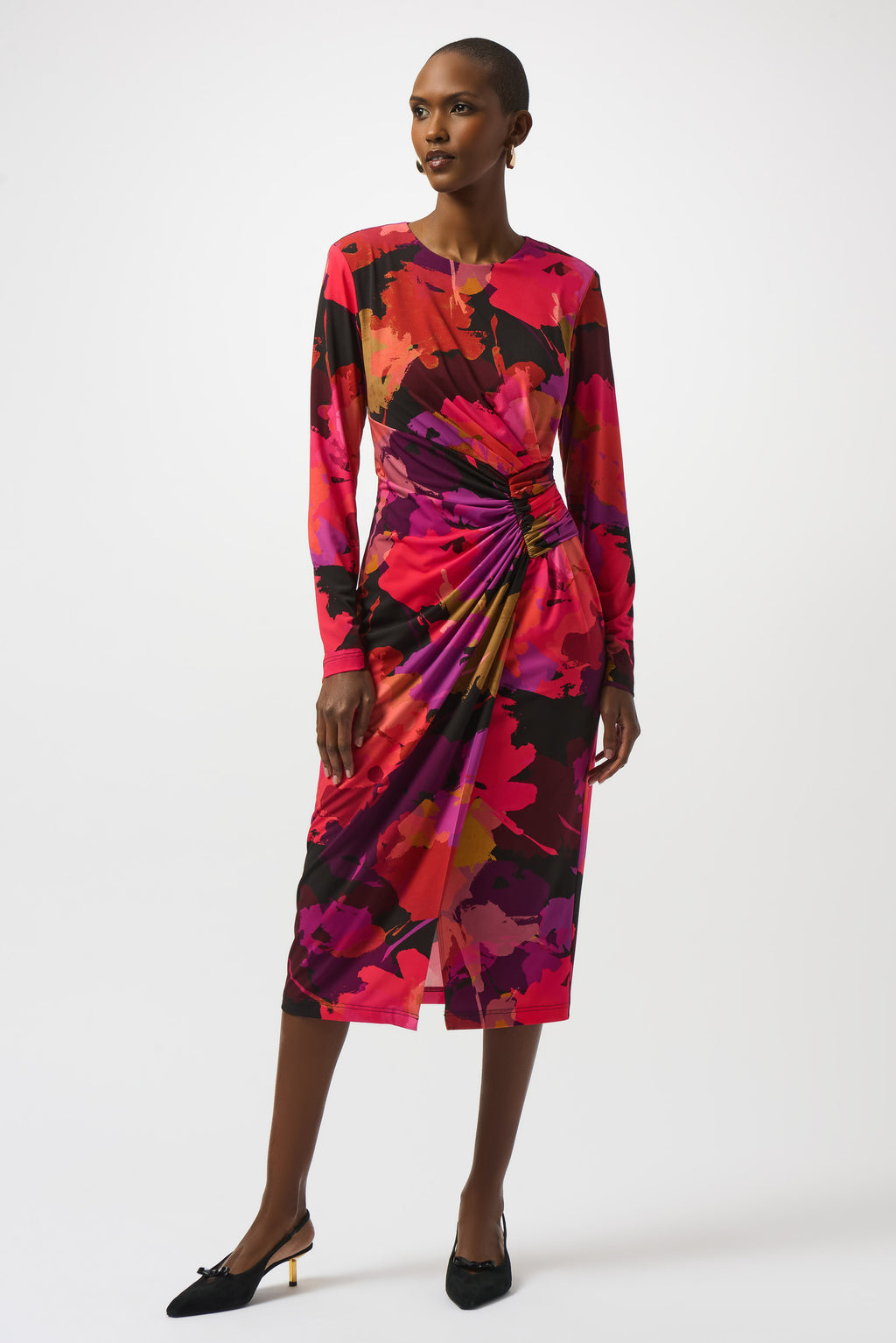 Vestido de tubo con estampado floral multicolor 253279