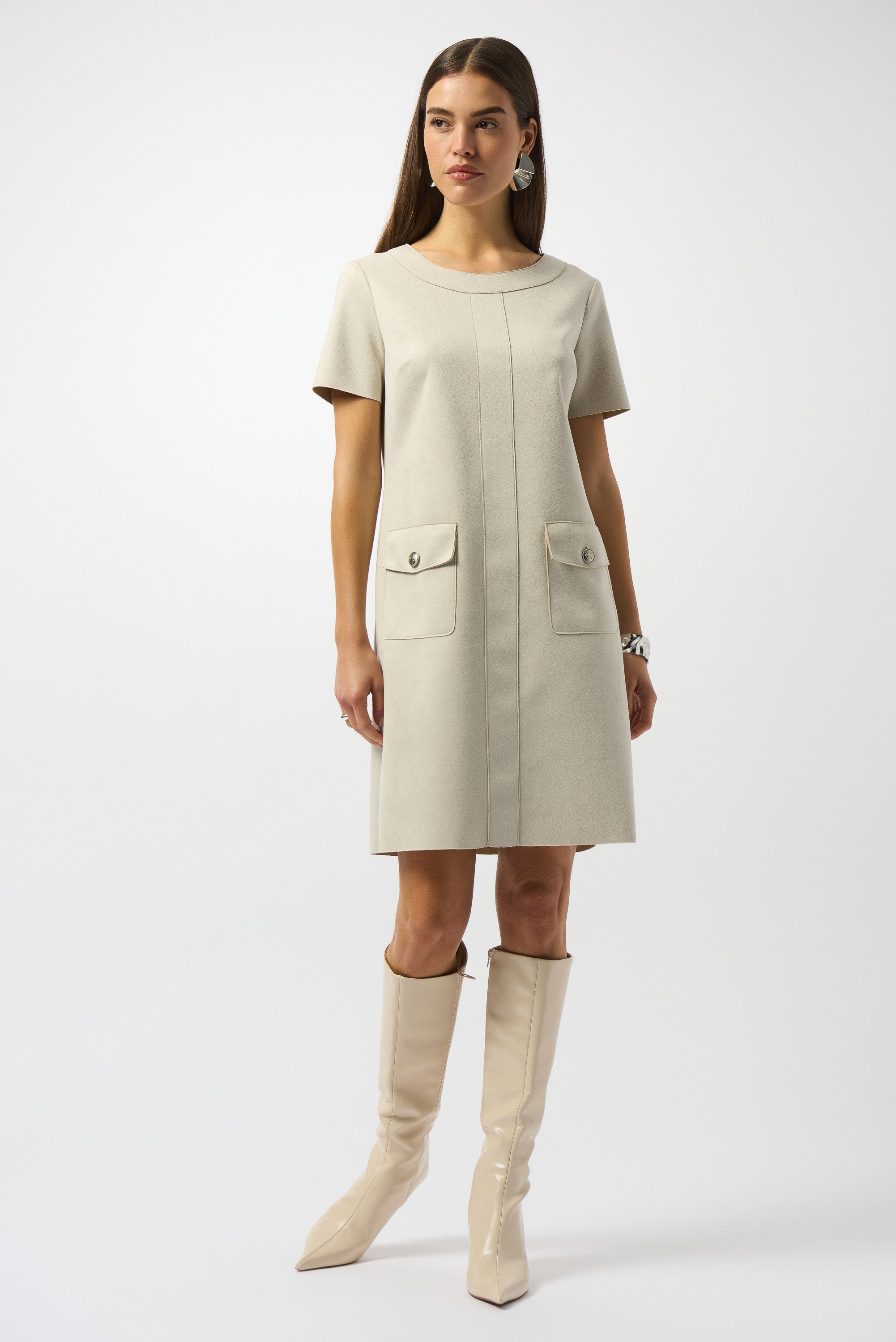 Vestido de ante beige piedra de luna 253280