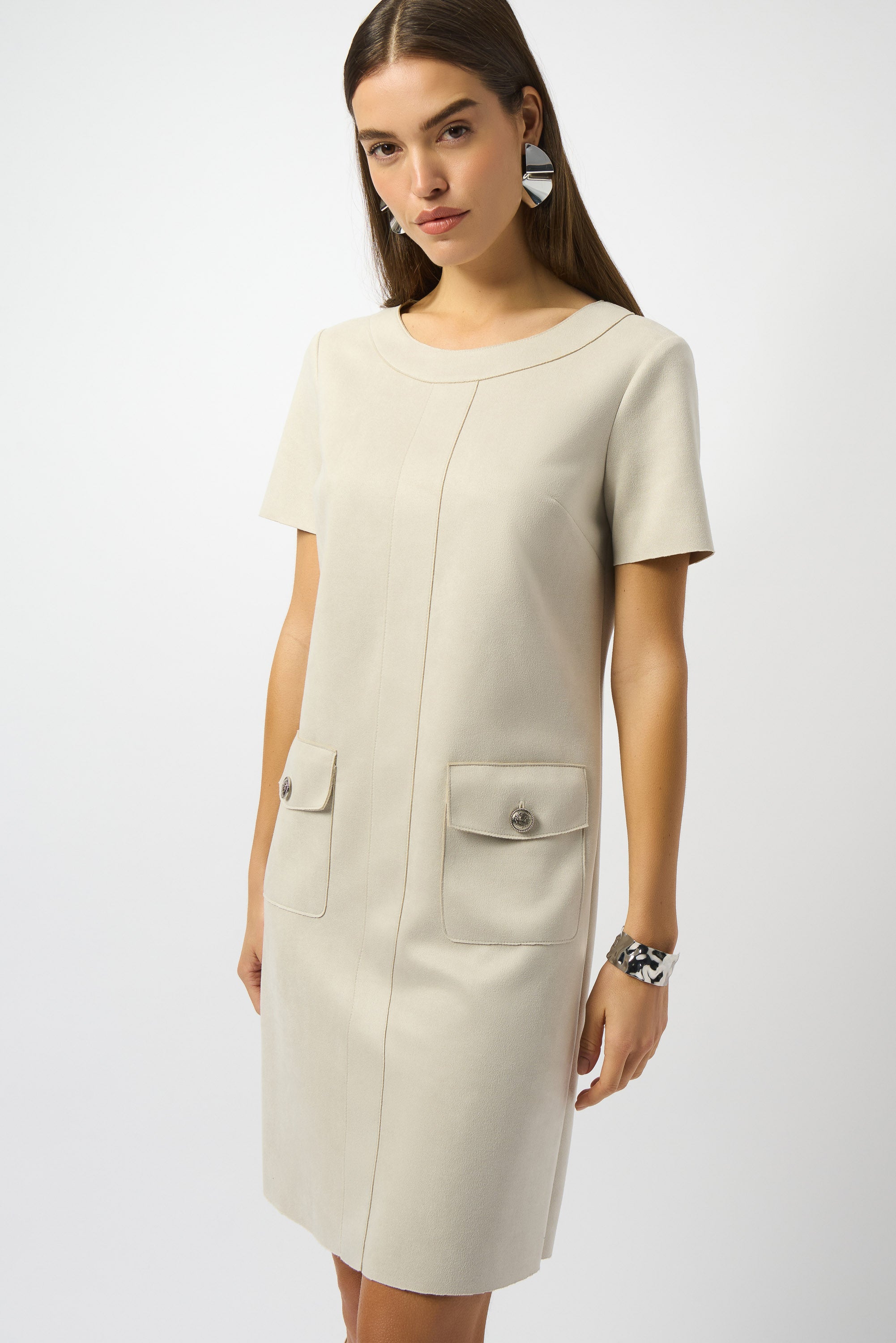 Vestido de ante beige piedra de luna 253280