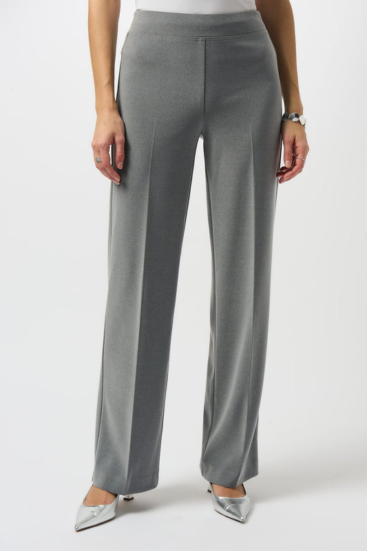 Pantalón de pierna ancha gris melange 253303