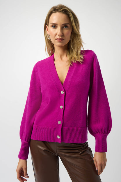 Cardigan con mangas abullonadas rosa cosmos 253906