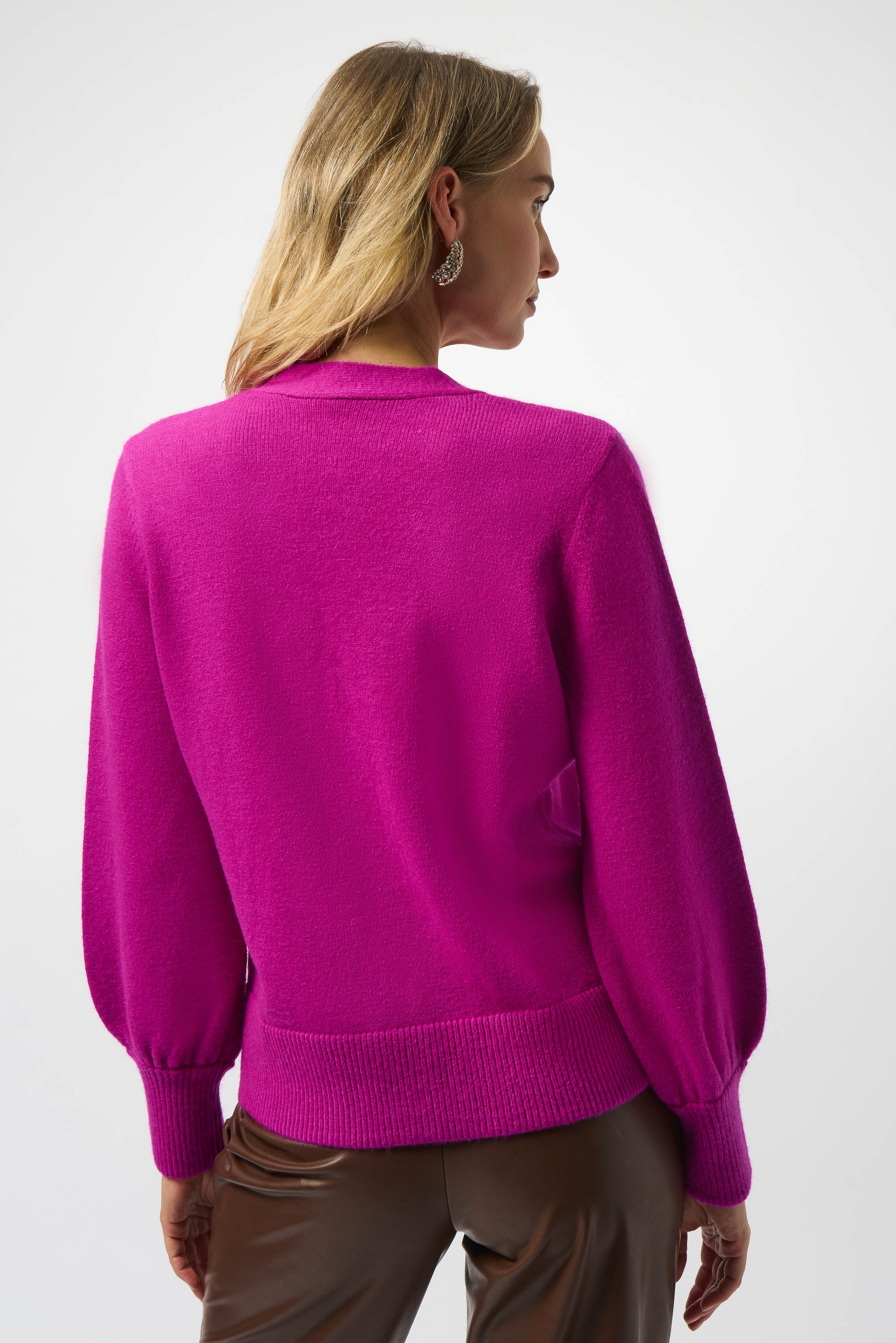 Cardigan con mangas abullonadas rosa cosmos 253906