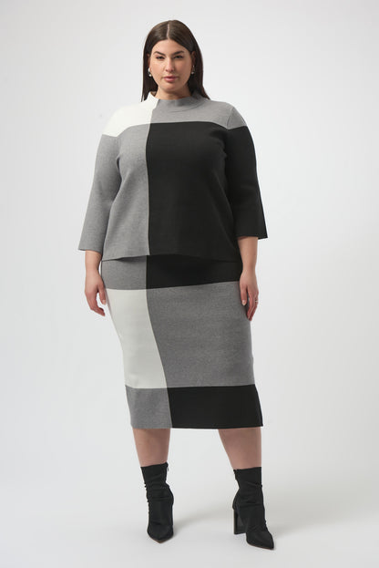 Jersey con bloques de color gris y negro 253907