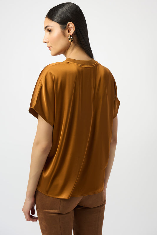 Blusa boxy satinada whisky 253921