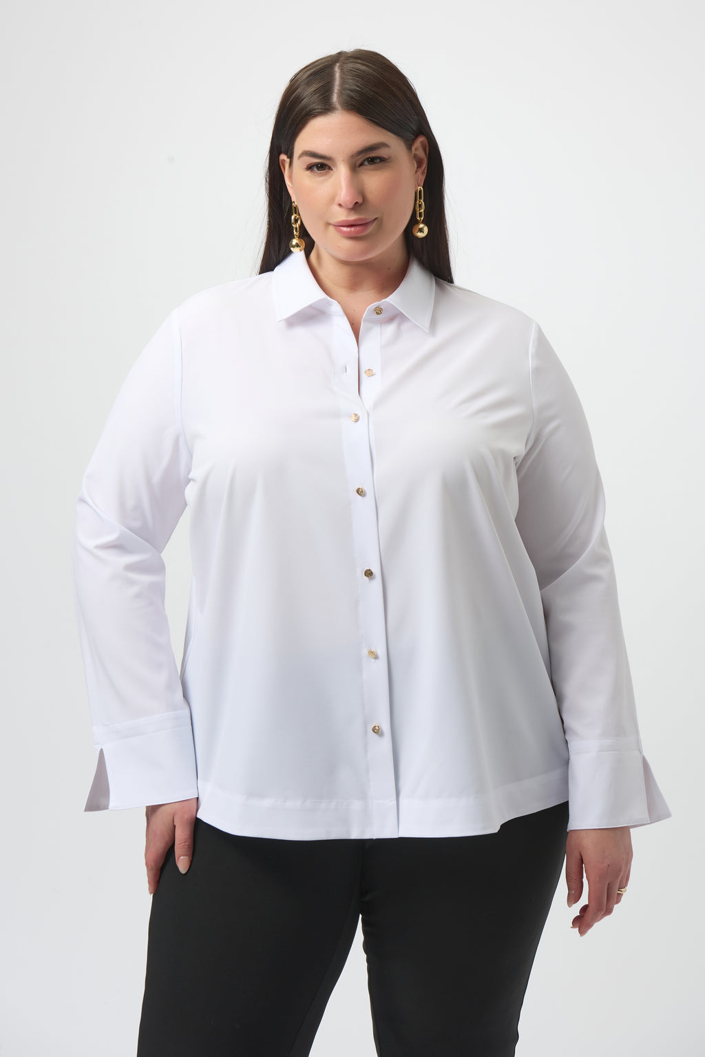 Blusa elástica con cierre trasero blanco 253923