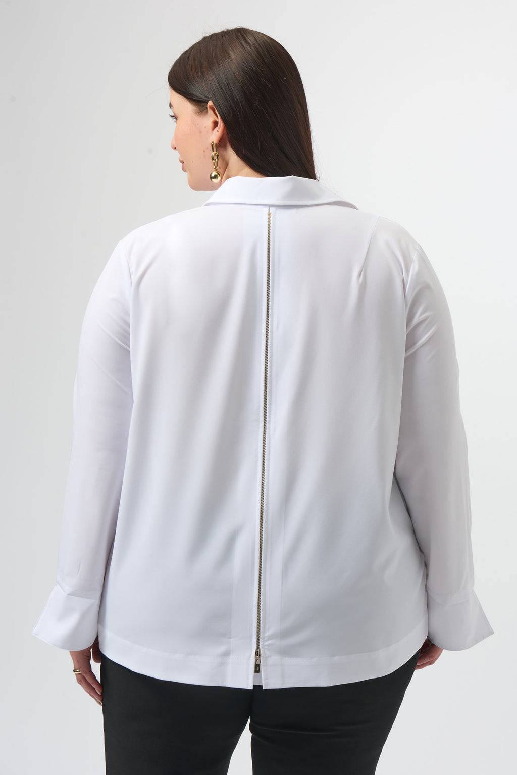 Blusa elástica con cierre trasero blanco 253923