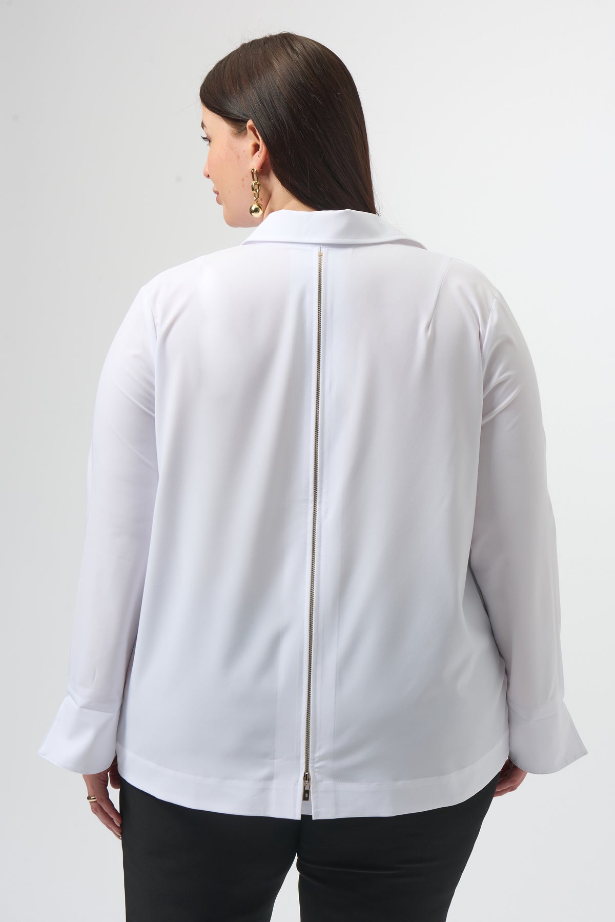 Blusa elástica con cierre trasero blanco 253923