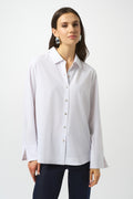 Blusa elástica con cierre trasero blanco 253923