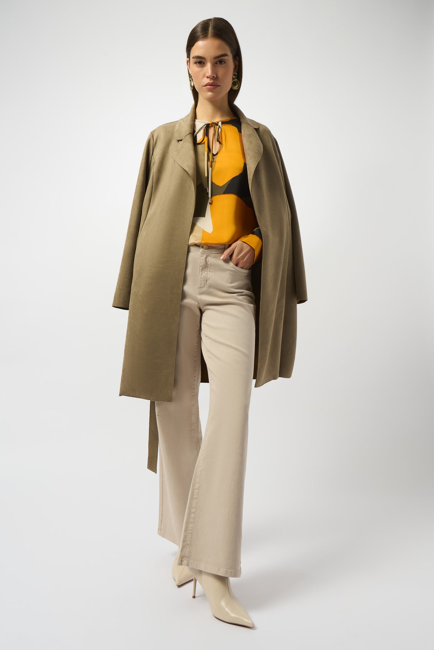 Jeans elásticos de pierna ancha beige piedra de luna 253950