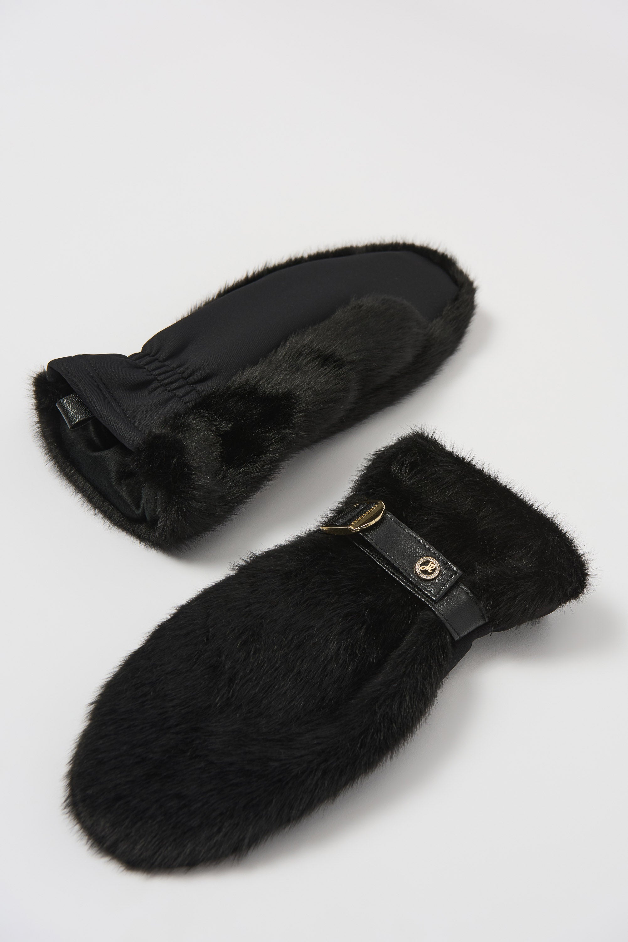 Guantes con pelo sintetico negro 253977
