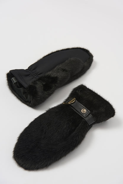 Guantes con pelo sintetico negro 253977