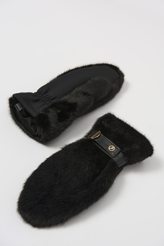 Guantes con pelo sintetico negro 253977