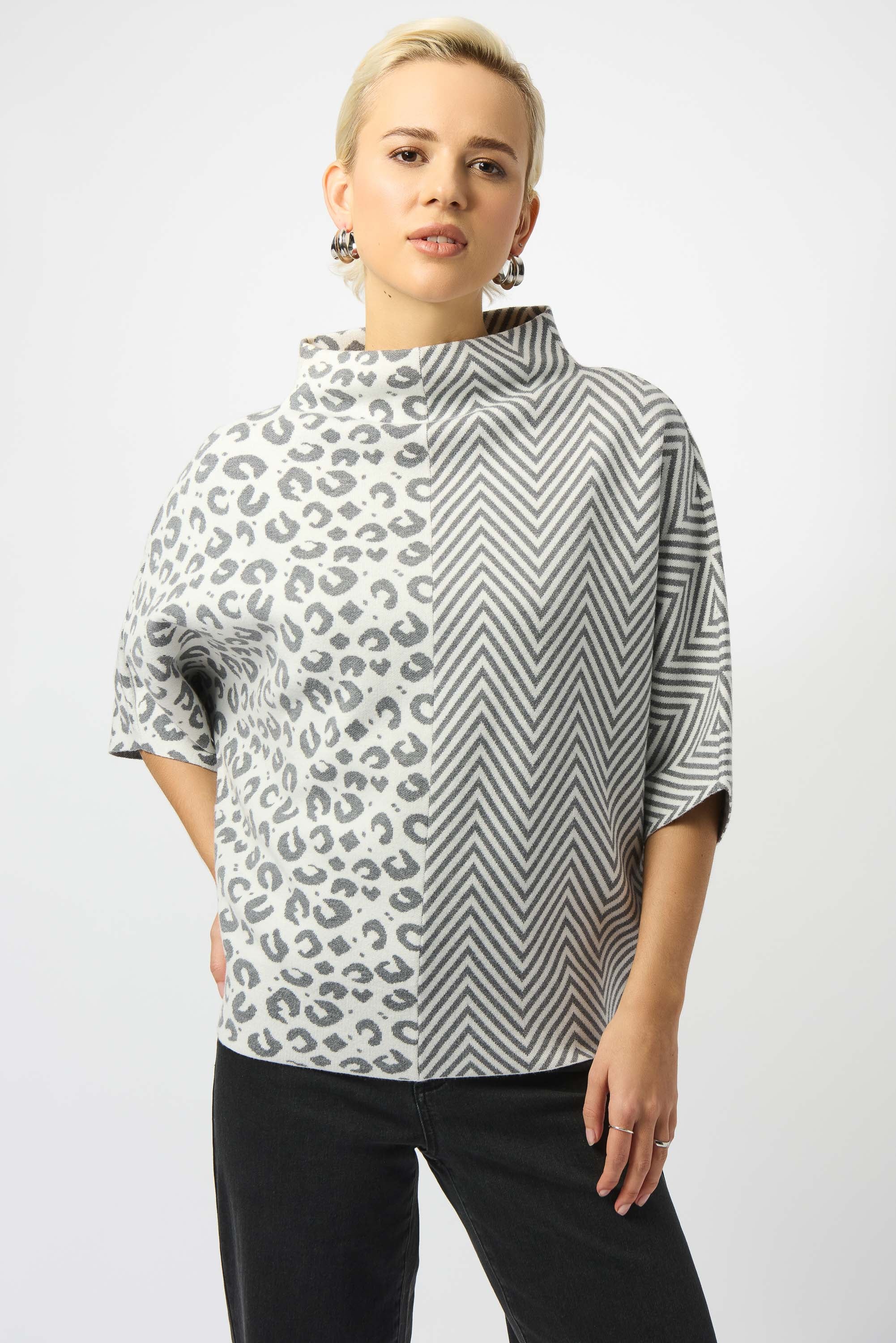 Jersey de punto con estampado gris 253981