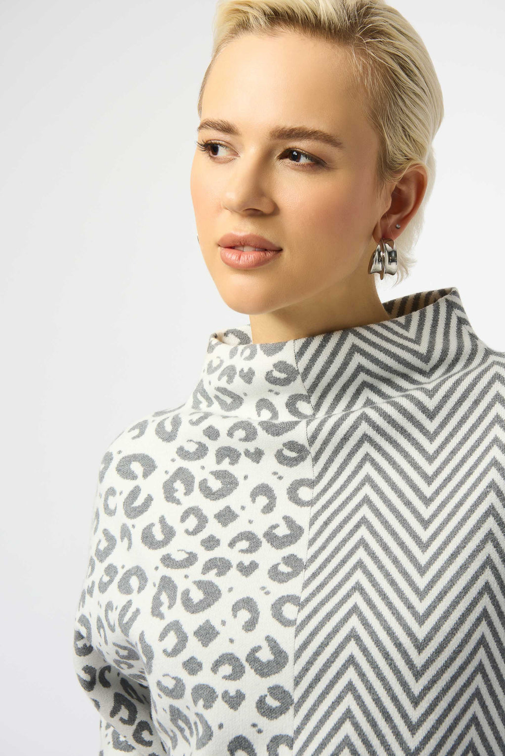 Jersey de punto con estampado gris 253981