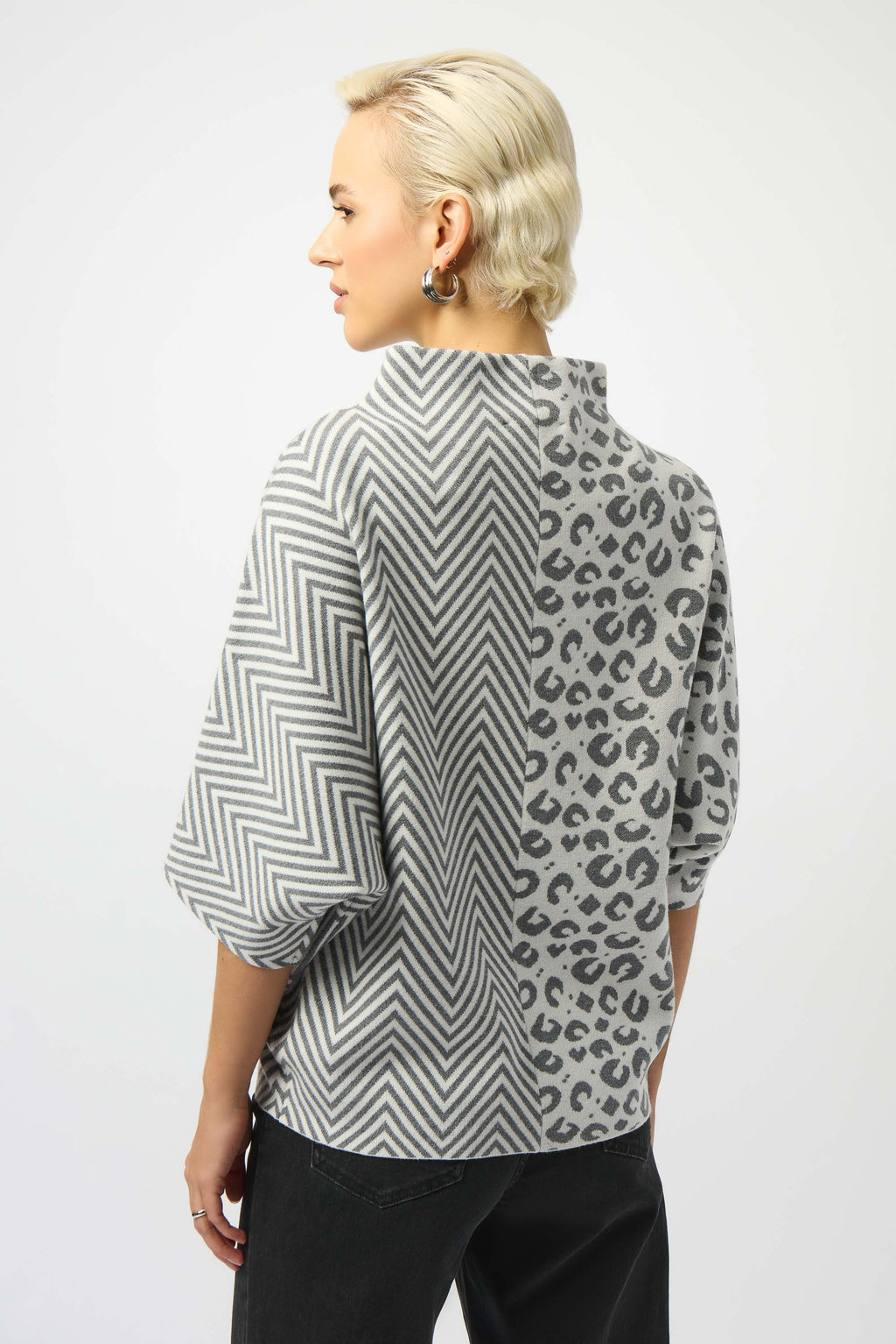 Jersey de punto con estampado gris 253981