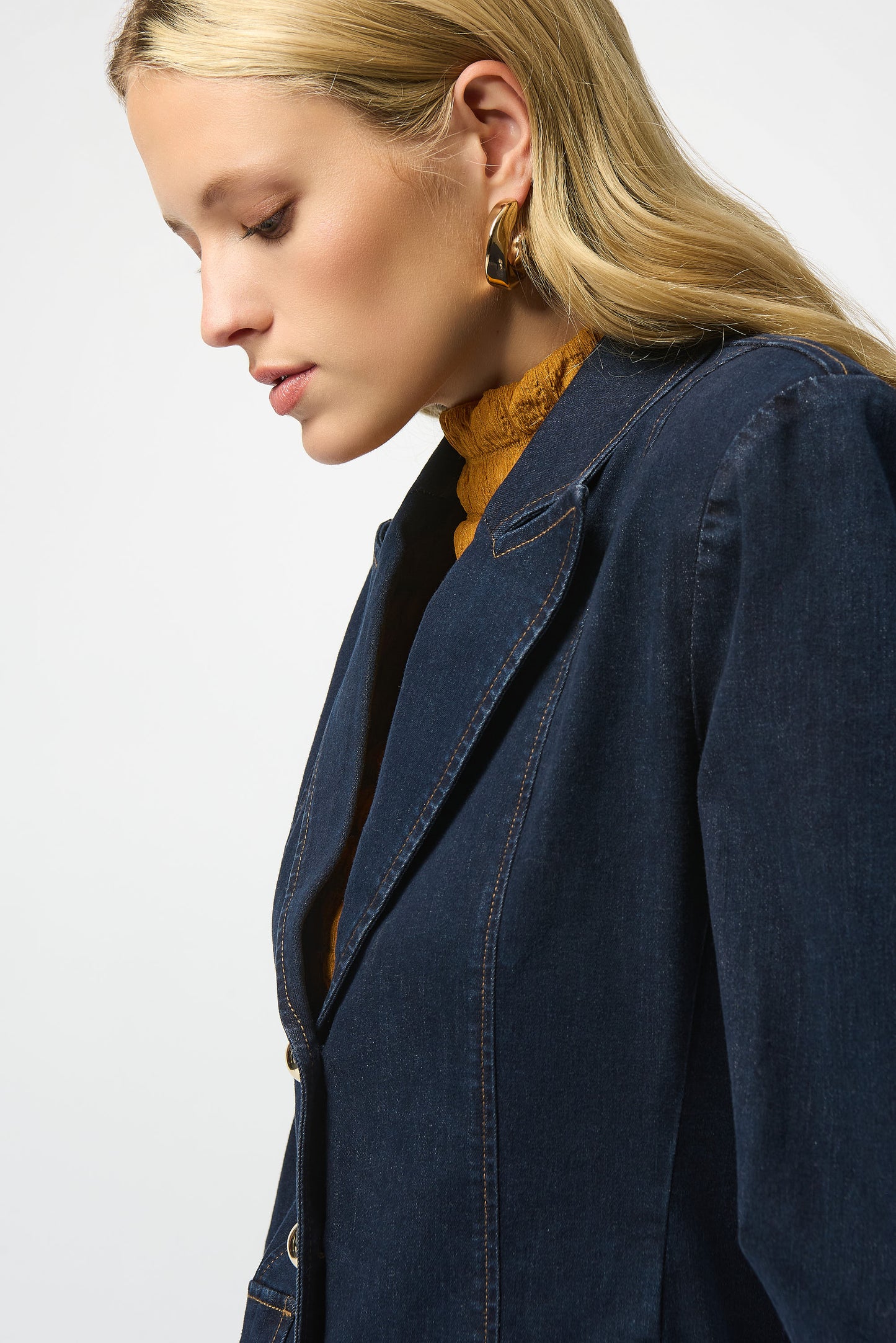 Blazer ajustado de mezclilla elastica 253982