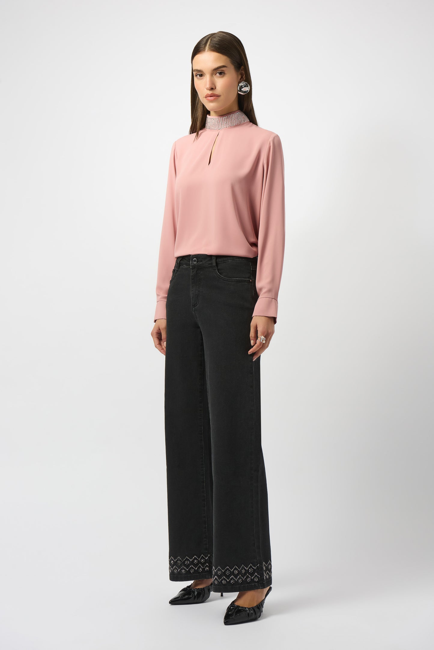 Jeans pierna ancha gris carbón 253988