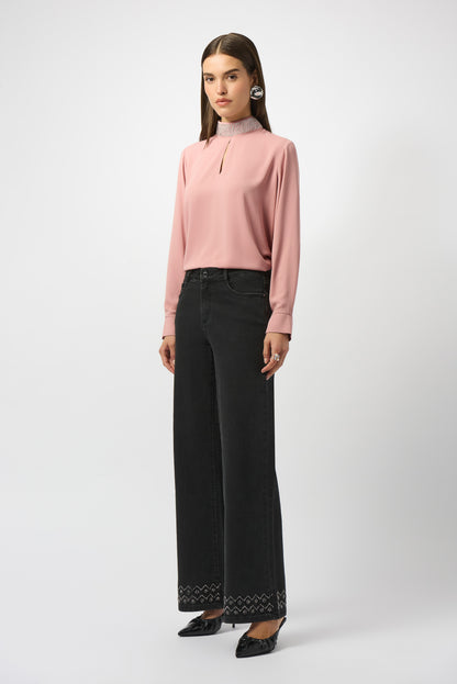 Jeans pierna ancha gris carbón 253988