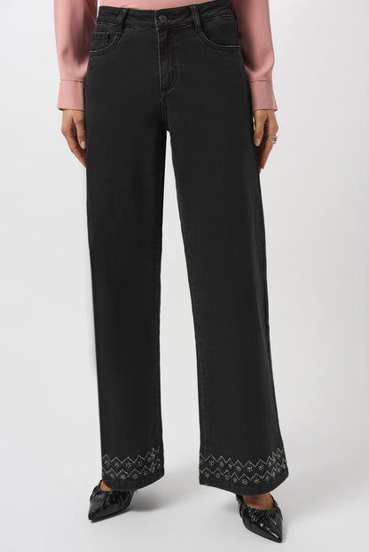 Jeans pierna ancha gris carbón 253988