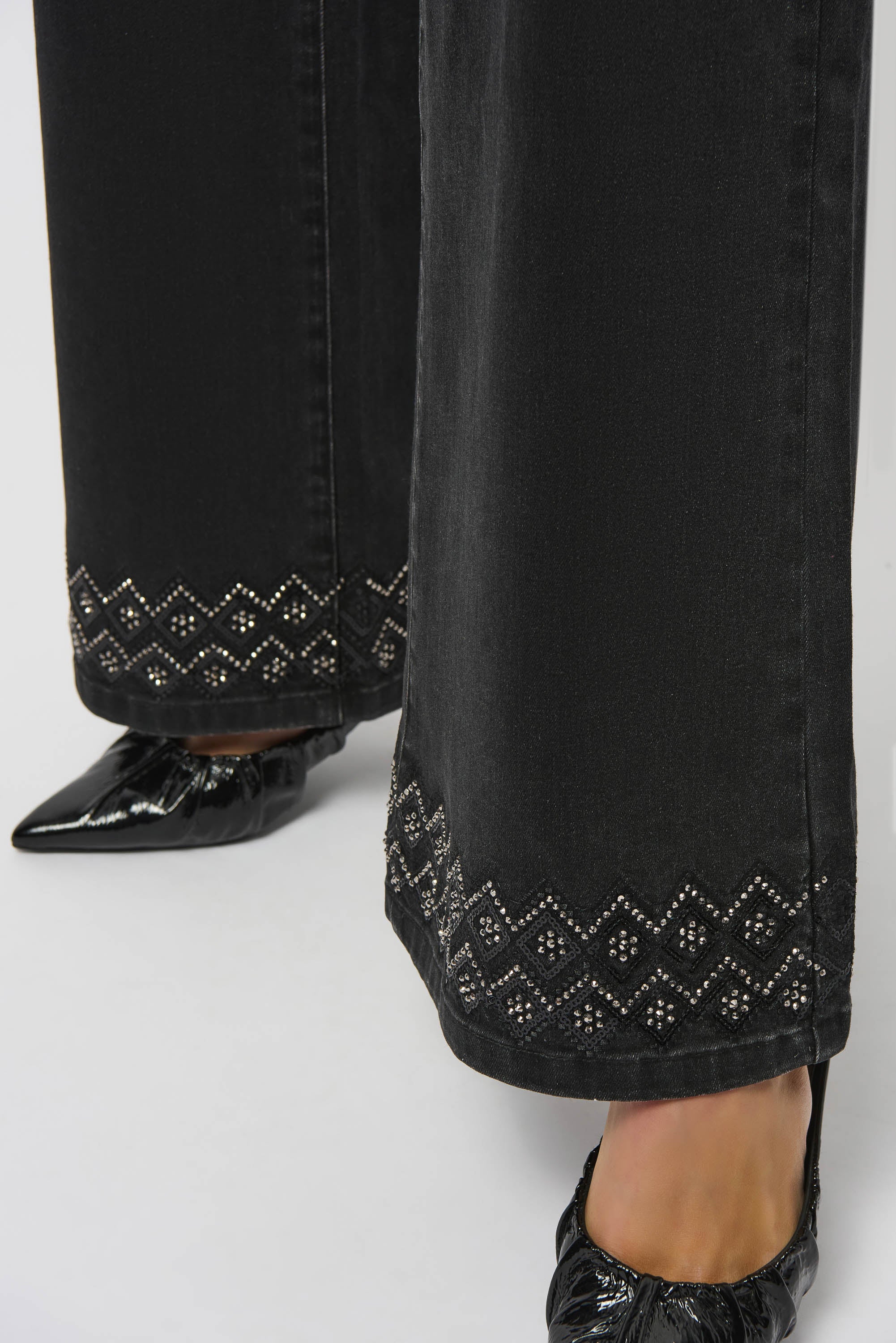 Jeans pierna ancha gris carbón 253988