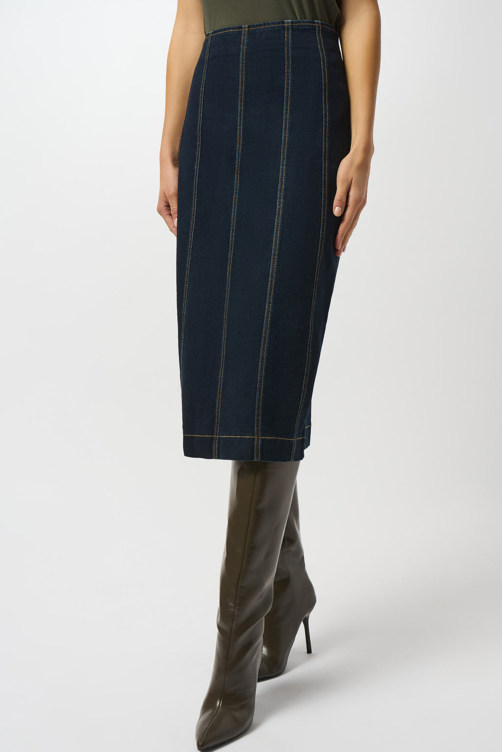 Falda de lápiz de mezclilla elastica 253996