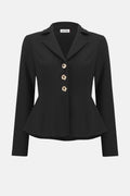 Blazer peplum de crepé negro 254121