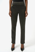 Pantalón de punto grueso ajustado con efecto metalizado negro y dorado 254143