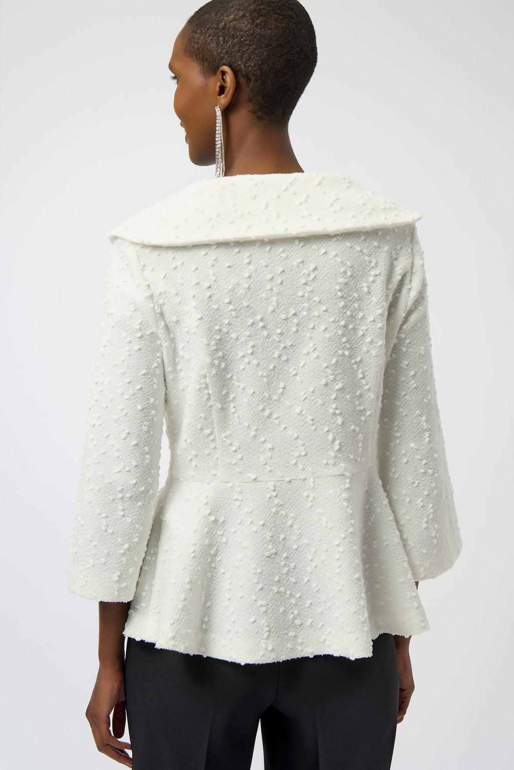 Chaqueta de boucle con faldón blanco invierno 254184